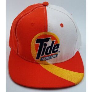 Tide Racing Team Vtg Adjustable Orange/White USA Made Snapback Trucker Hat Cap